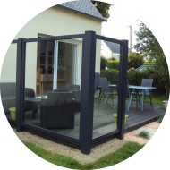 brise-vent vitré en pvc de couleur gris anthracite brise-vent vitré en pvc de couleur gris anthracite