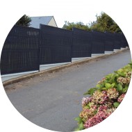 clôture grillagée gris anthracite avec soubassement béton clôture grillagée gris anthracite avec soubassement béton