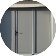 porte de garage battante pleine 3 vantaux - remplissage lisse - teinte gris argent porte de garage battante pvc pleine - remplissage lisse - teinte gris argent