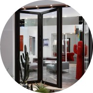 baie vitrée accordéon en aluminium - pour séparation pièce de vie baie vitrée accordéon aluminium - séparation pièce de vie