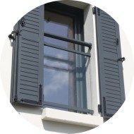 volets battants aluminium lames persiennées - 2 vantaux - gris anthracite volets battants lames persiennées - 2 vantaux - gris anthracite
